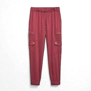 BANANA REPUBLIC Cranberry pink Tencel Cargo Jogger Pants Size XL NWT